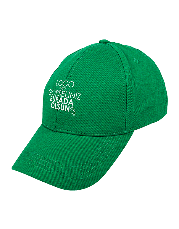 Premium Gabardin Şapka - Yeşil (Özelleştirilebilir)