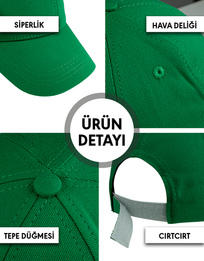 Premium Gabardin Şapka - Yeşil (Özelleştirilebilir)