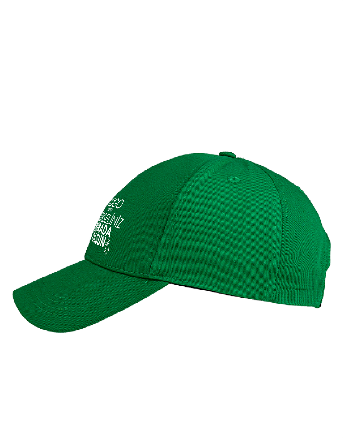 Premium Gabardin Şapka - Yeşil (Özelleştirilebilir)