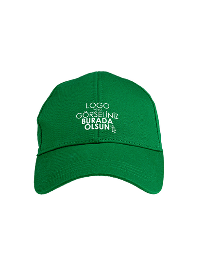 Premium Gabardin Şapka - Yeşil (Özelleştirilebilir)
