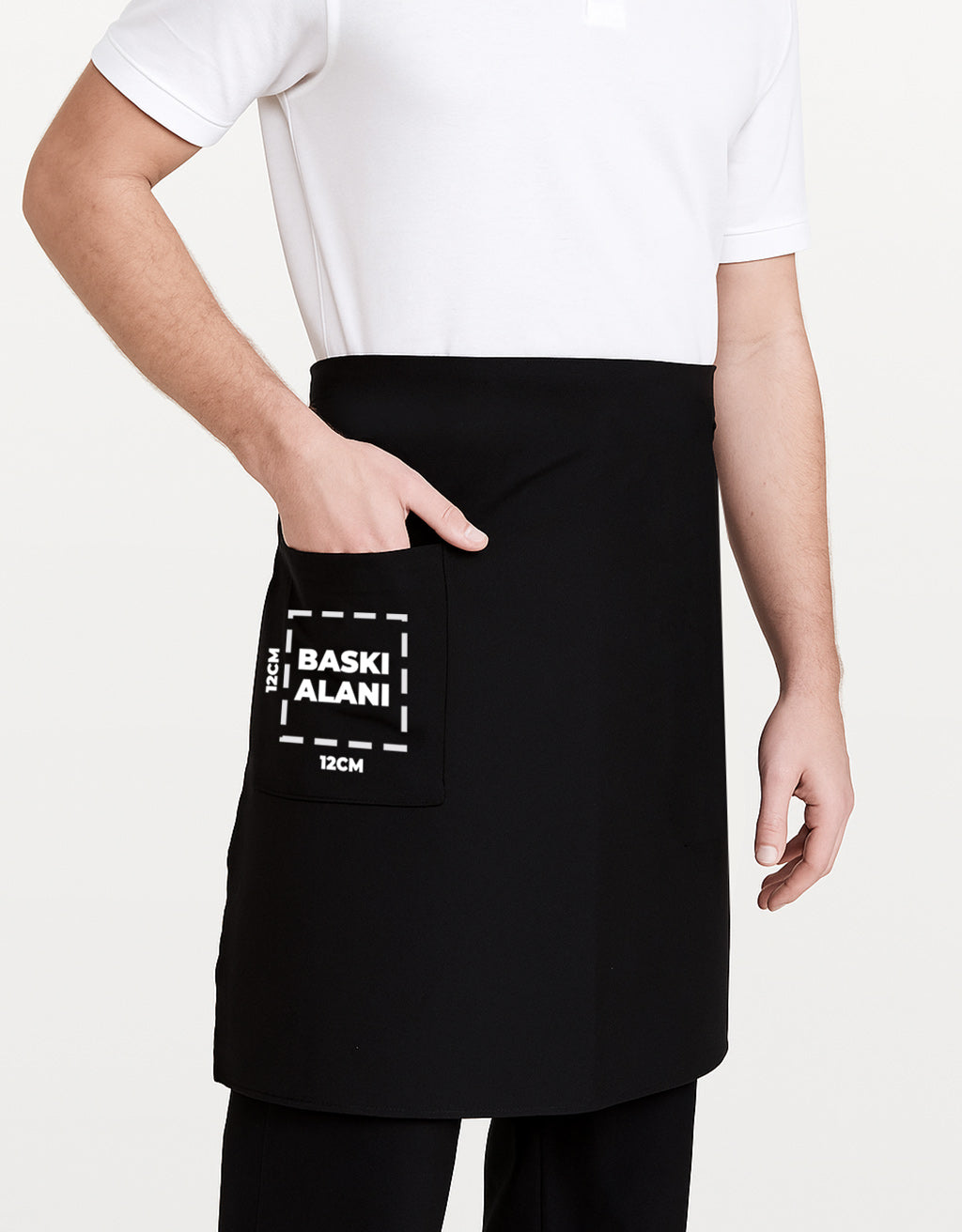Baskılı Garson Önlüğü - Cepli