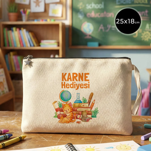 Karne Günü Hediyesi Clutch Kanvas Çanta 25×18 cm – Astarlı