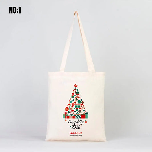 Ham Bez Çanta 35x40 cm Yılbaşı Bez Çanta Baskılı (Özelleştirilebilir)