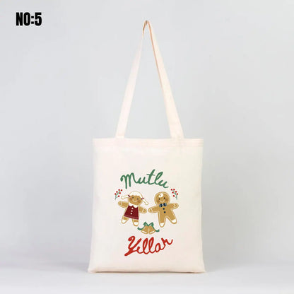 Ham Bez Çanta 35x40 cm Yılbaşı Bez Çanta Baskılı (Özelleştirilebilir)