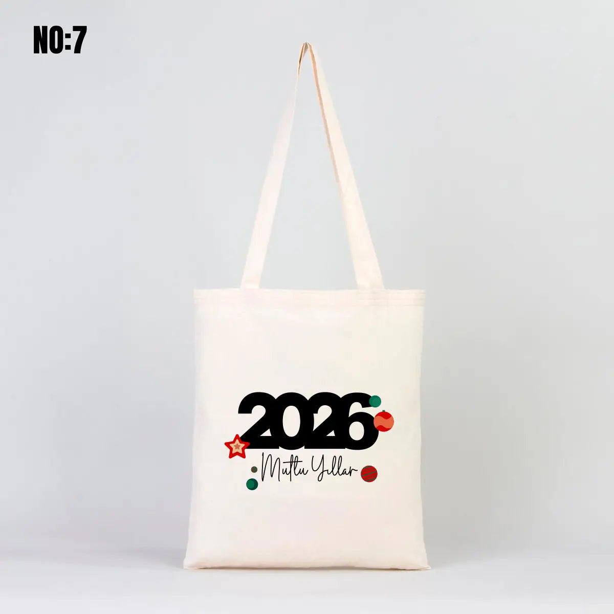 Ham Bez Çanta 35x40 cm Yılbaşı Bez Çanta Baskılı (Özelleştirilebilir)