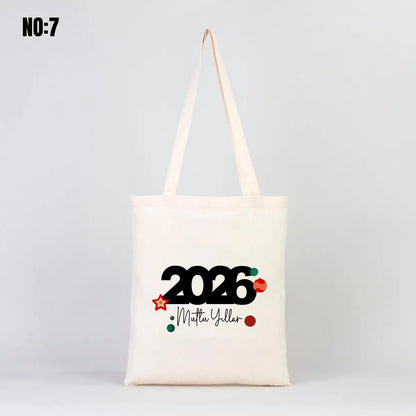 Ham Bez Çanta 35x40 cm Yılbaşı Bez Çanta Baskılı (Özelleştirilebilir)