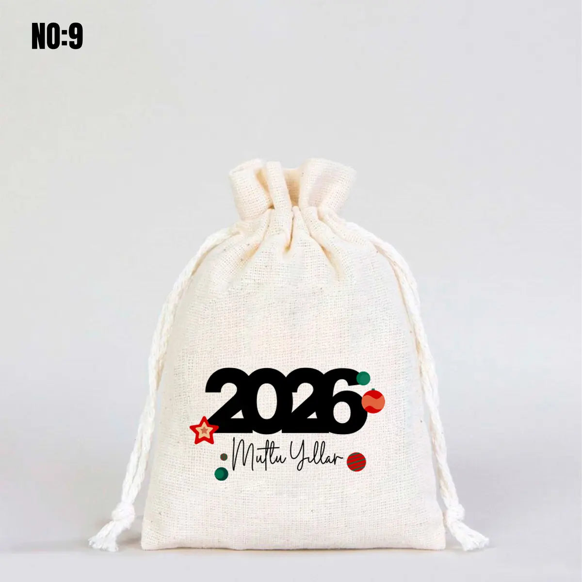 Yılbaşı Gül Kese 10x14,5 cm (Özelleştirilebilir)