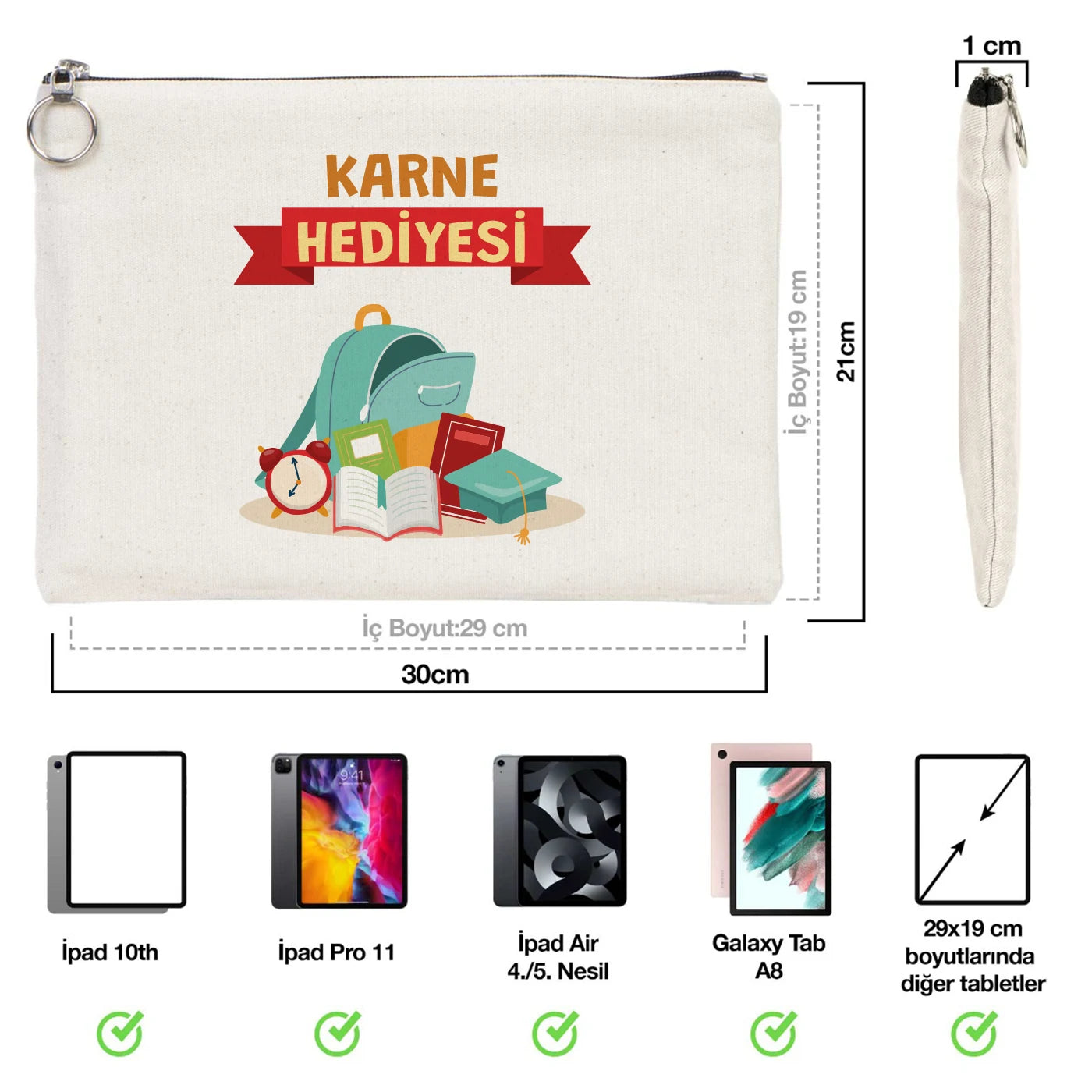 Karne Günü Özel Portföy Çanta – 30×21 cm (Astarlı, Özelleştirilebilir)