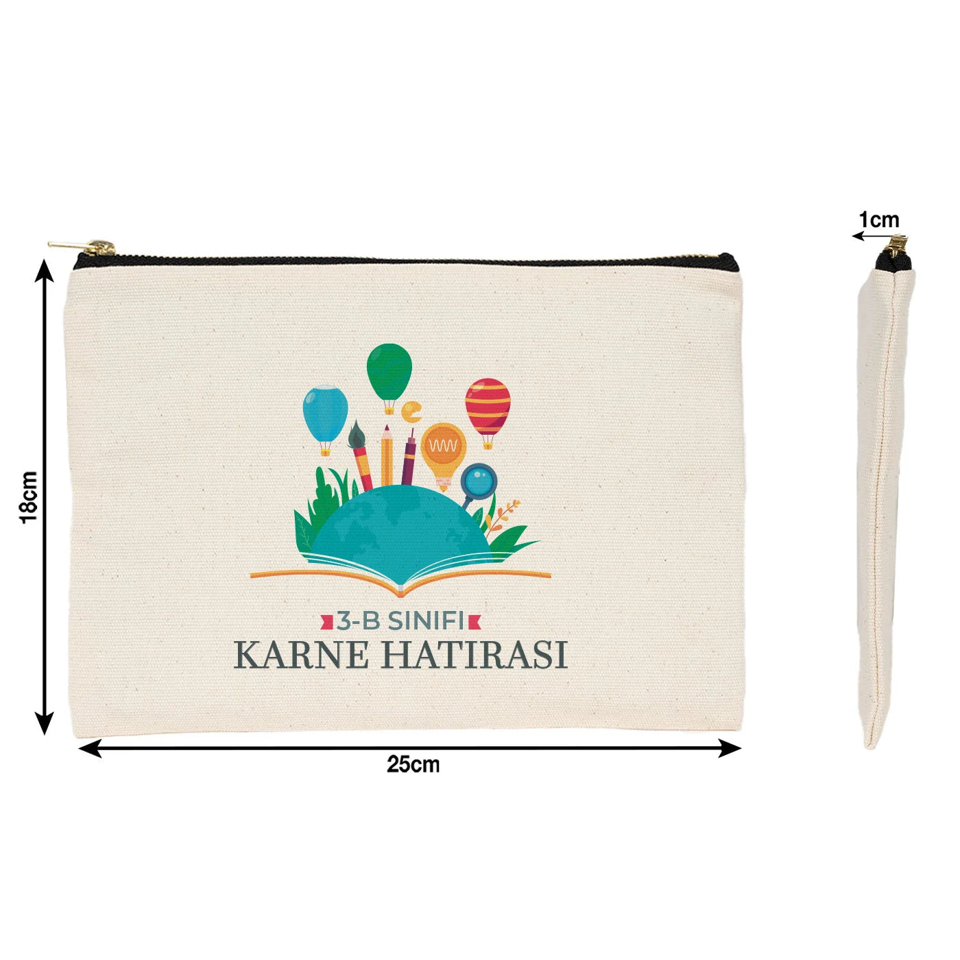 Karne Günü Desenli Natural Prime Clutch – Metal Fermuarlı 25×18 cm
