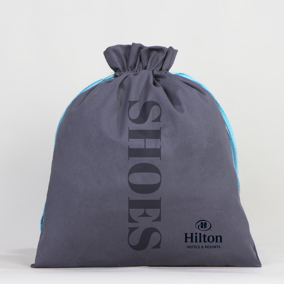 Promosyon Gabardin Kese 35x40 Antrasit - Hilton Hotels Shoes - Beach 2020