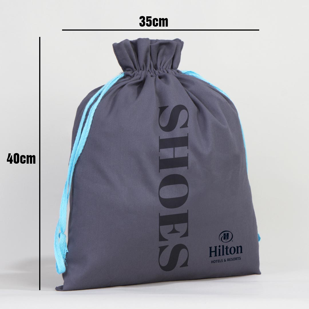 Promosyon Gabardin Kese 35x40 Antrasit - Hilton Hotels Shoes - Beach 2020