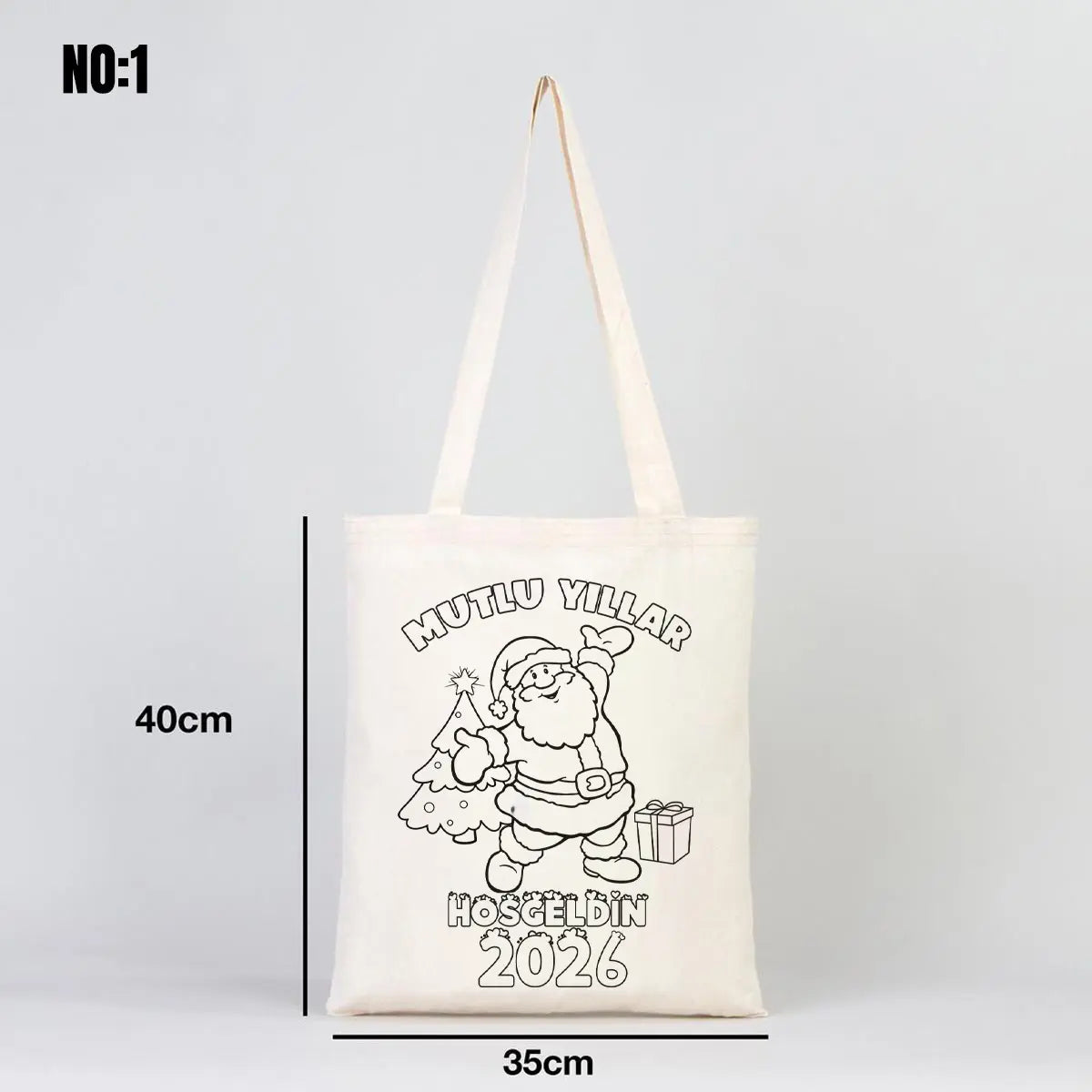 Yılbaşı Boyanabilir Omuz Çantası (Özelleştirilebilir)