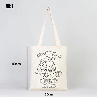 Yılbaşı Boyanabilir Omuz Çantası (Özelleştirilebilir)