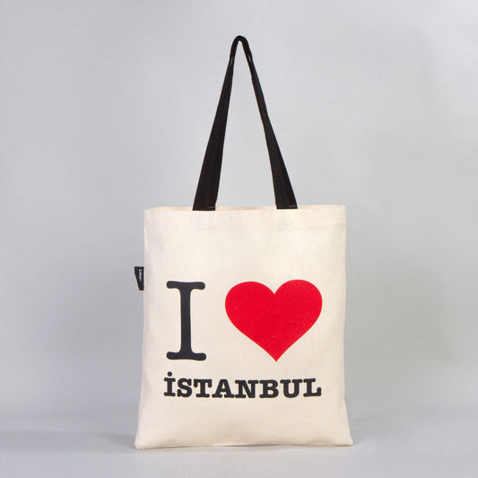 Bammerz Gabardin Siyah Kulp 35X40 cm I Love Istanbul Çanta