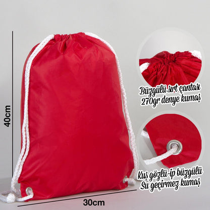 İmperteks 30x40 Kuş Gözlü Büzgülü Sırt Çantası - Kırmızı