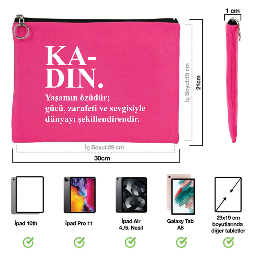30×21 cm Fuşya Astarlı Portföy Çanta – Kadınlar Günü Hediyesi