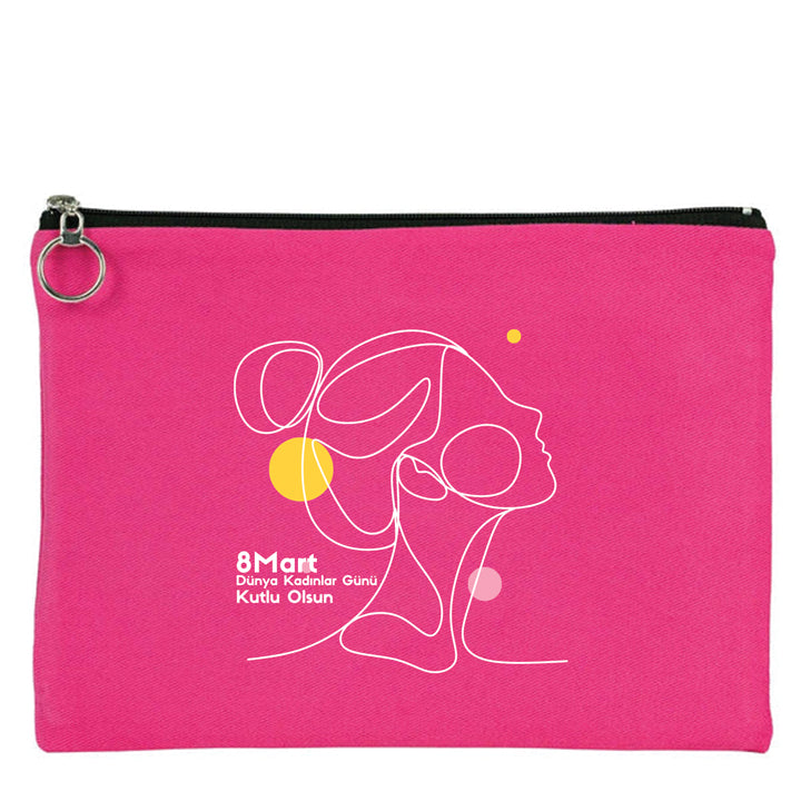 30×21 cm Fuşya Astarlı Portföy Çanta – Kadınlar Günü Hediyesi