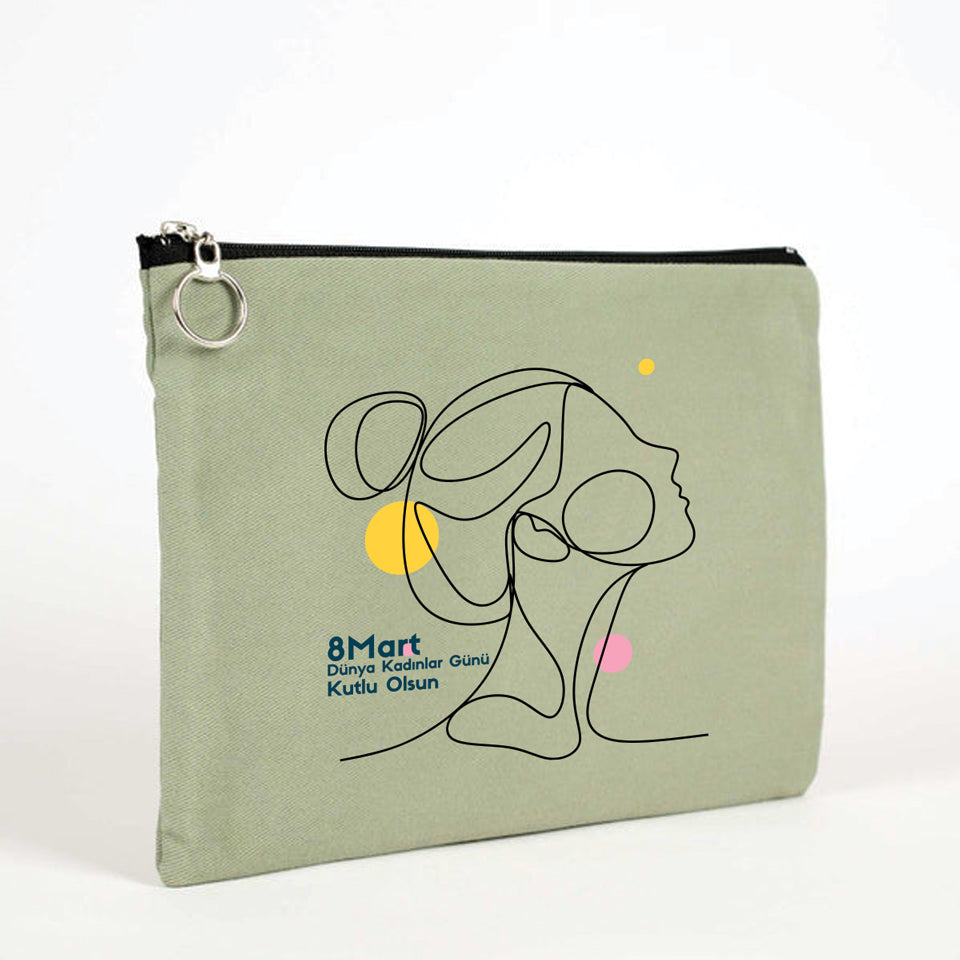 30×21 cm Mint Yeşili Portföy Çanta Astarlı – Kadınlar Günü Hediyesi