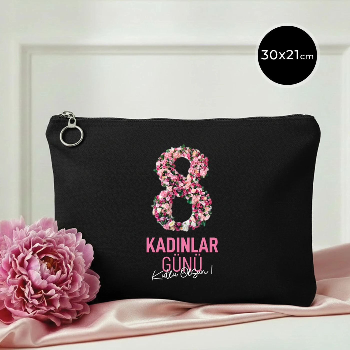 30×21 cm Siyah Astarlı Portföy Çanta - Kadınlar Günü Hediyesi