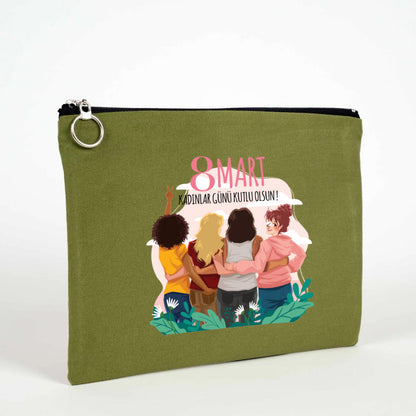 30×21 cm Yeşil Astarlı Portföy Çanta – Kadınlar Günü Hediyesi