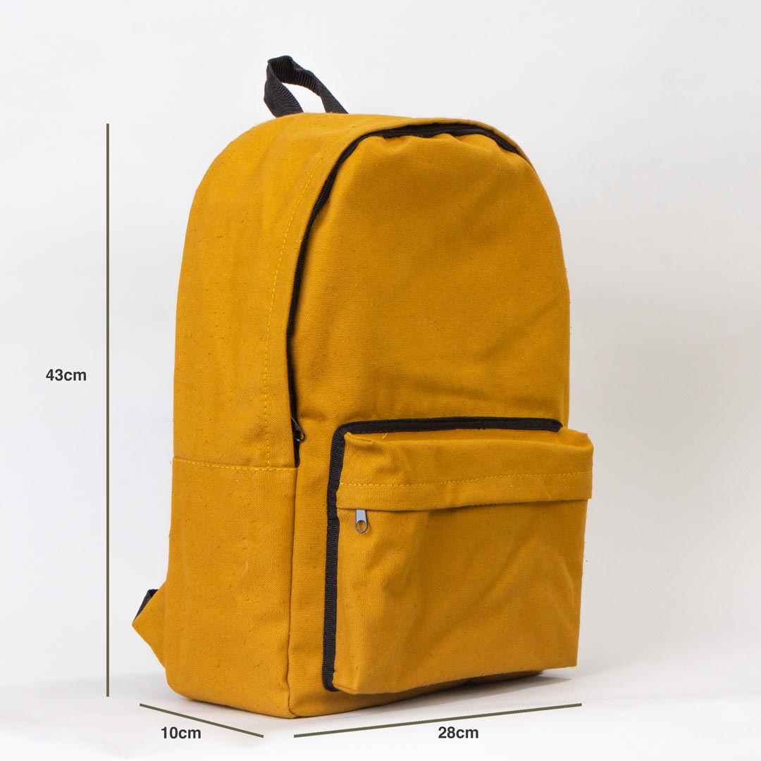 Kanvas Sırt Çantası Hardal - 28x43x10 cm