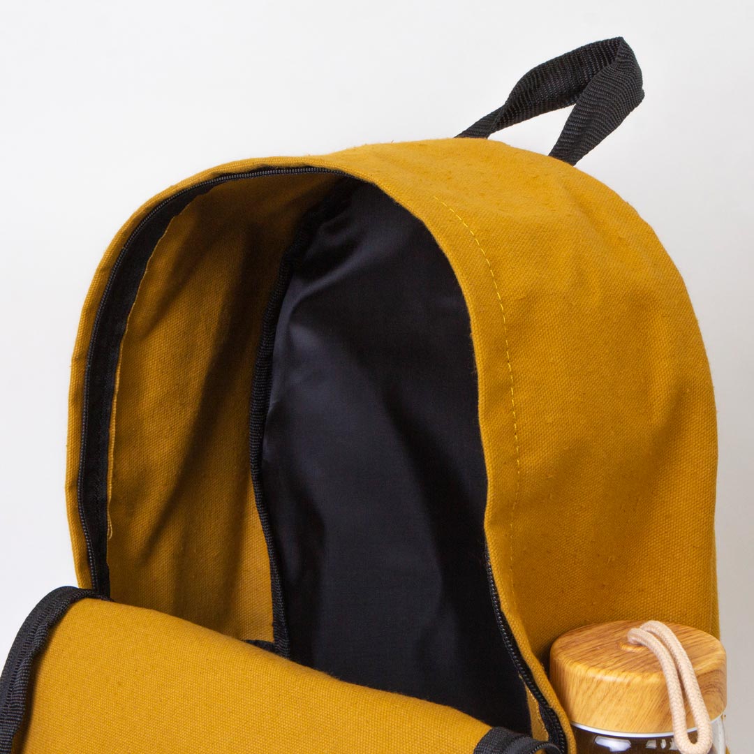 Kanvas Sırt Çantası Hardal - 28x43x10 cm