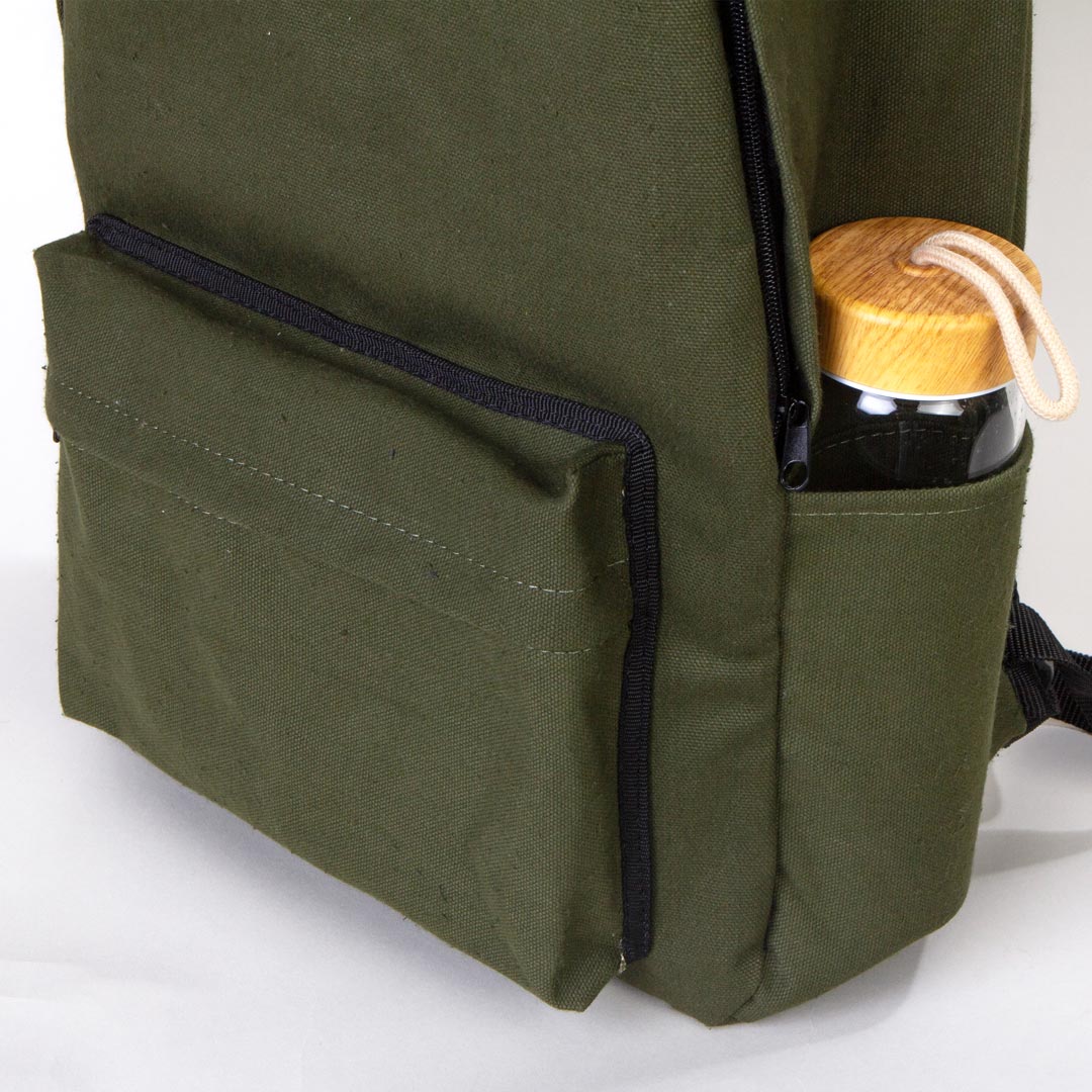 Kanvas Sırt Çantası Yeşil - 28x43x10 cm 