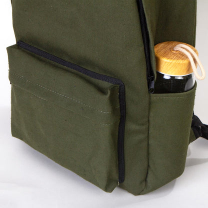 Kanvas Sırt Çantası Yeşil - 28x43x10 cm 