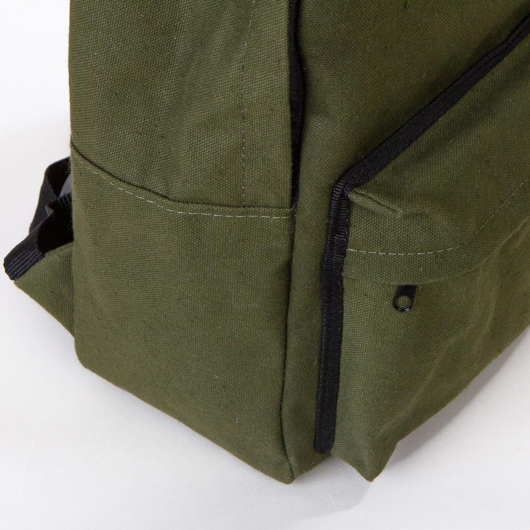 Kanvas Sırt Çantası Yeşil - 28x43x10 cm 