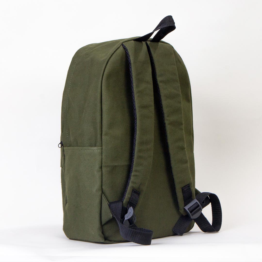 Kanvas Sırt Çantası Yeşil - 28x43x10 cm 