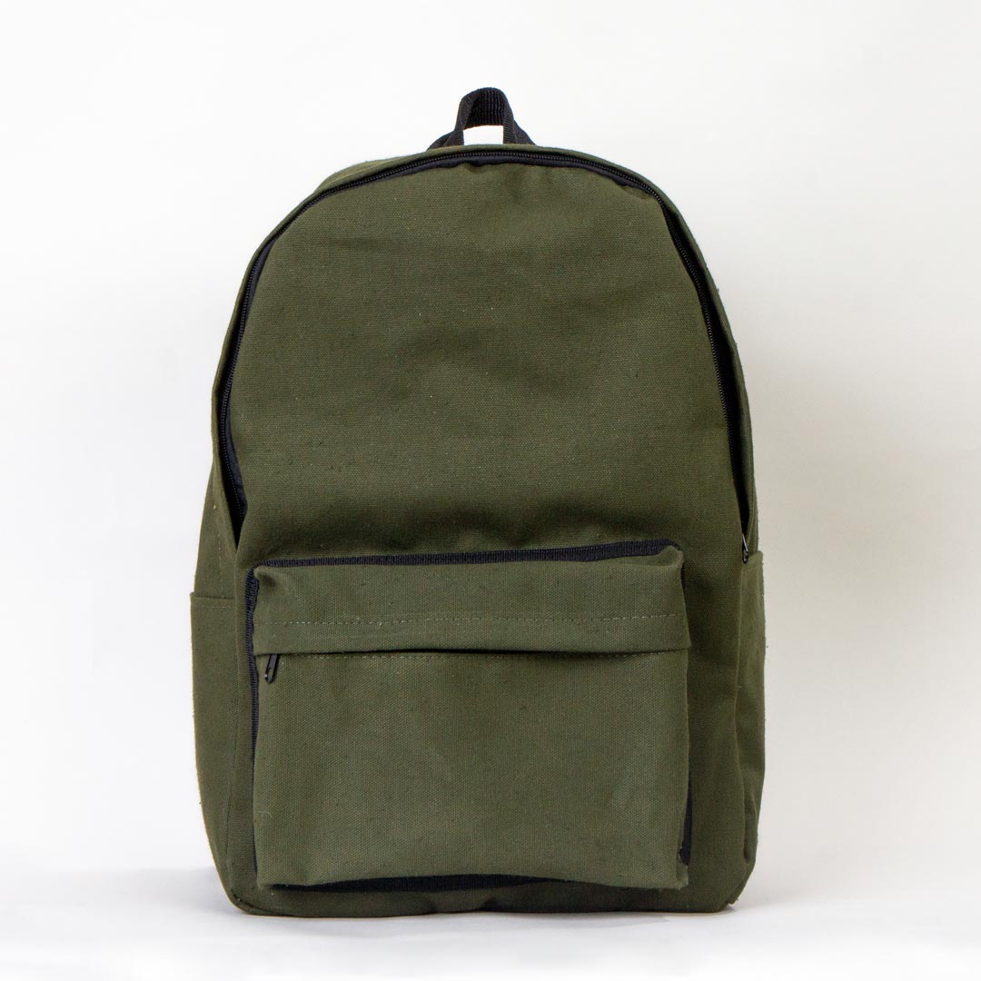Kanvas Sırt Çantası Yeşil - 28x43x10 cm 