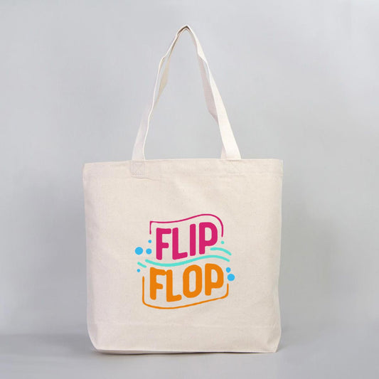 Kanvas Alışveriş Çantası İç Cepli Örgü Kulp 48x41x10 cm