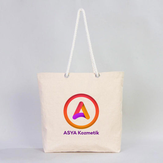 Kanvas Alışveriş Çantası - Halat Kulplu