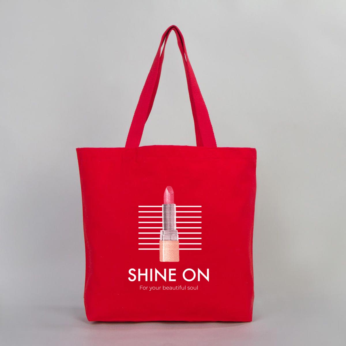 Kırmızı Kanvas Alışveriş Çantası 48x41x10 cm