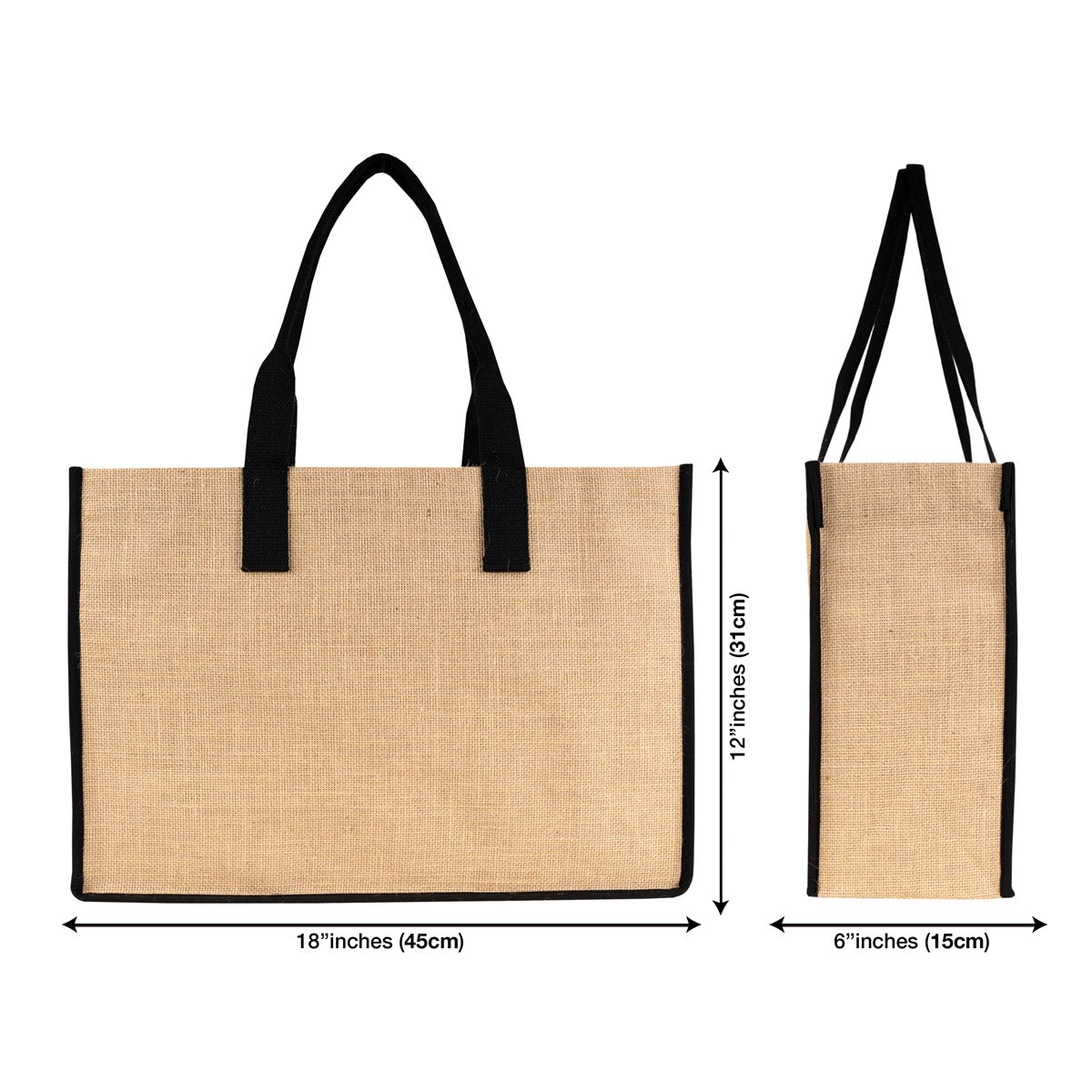 Large Jüt Çanta – Tam Körüklü, Geniş ve Dayanıklı 45x31x15 cm