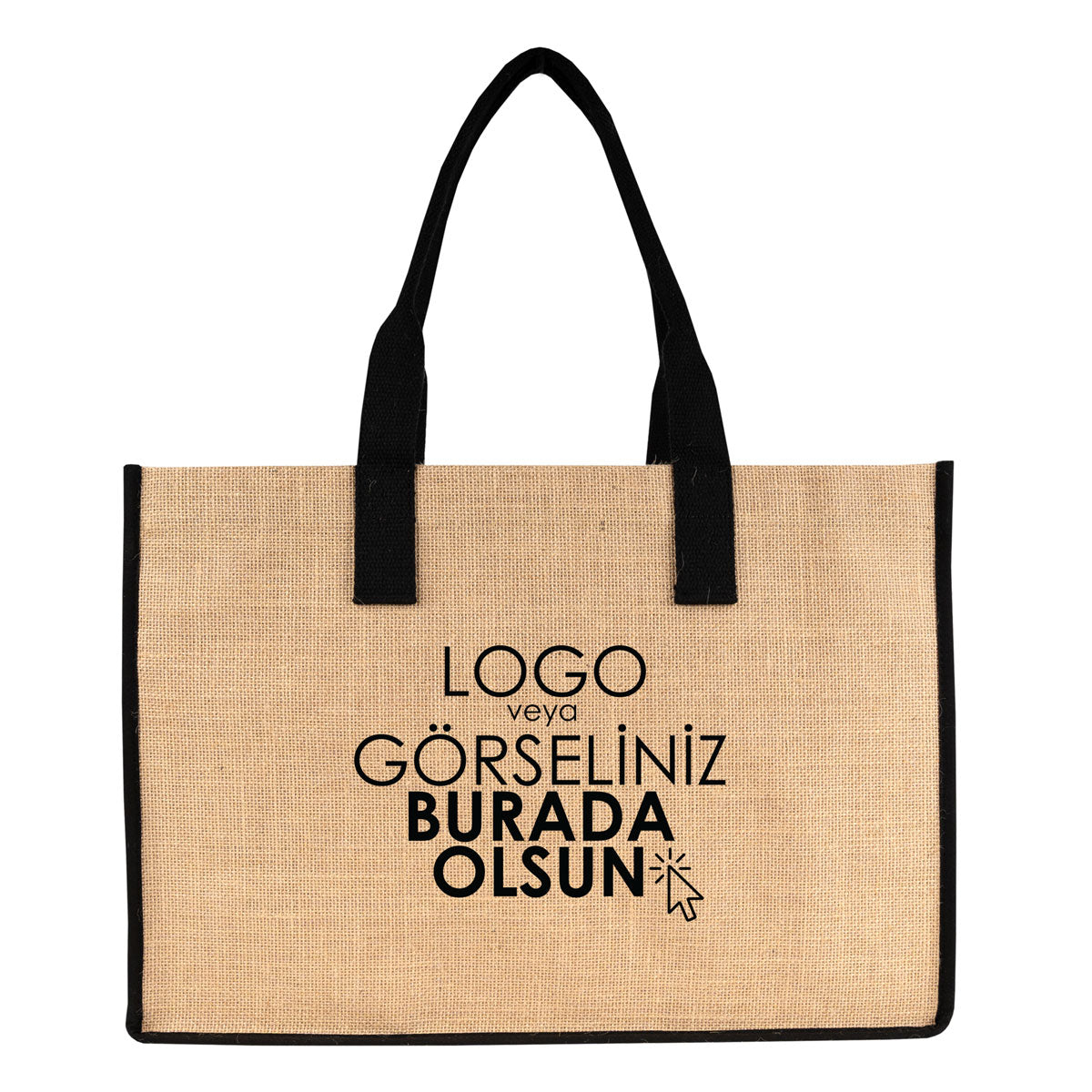 Large Jüt Çanta – Tam Körüklü, Geniş ve Dayanıklı 45x31x15 cm (Özelleştirilebilir)