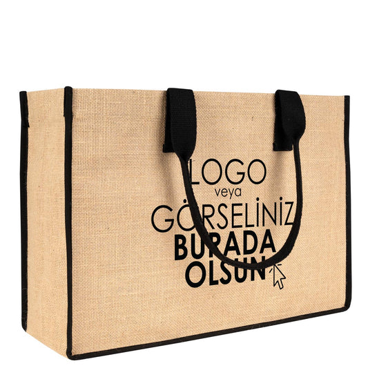 Large Jüt Çanta – Tam Körüklü, Geniş ve Dayanıklı 45x31x15 cm (Özelleştirilebilir)