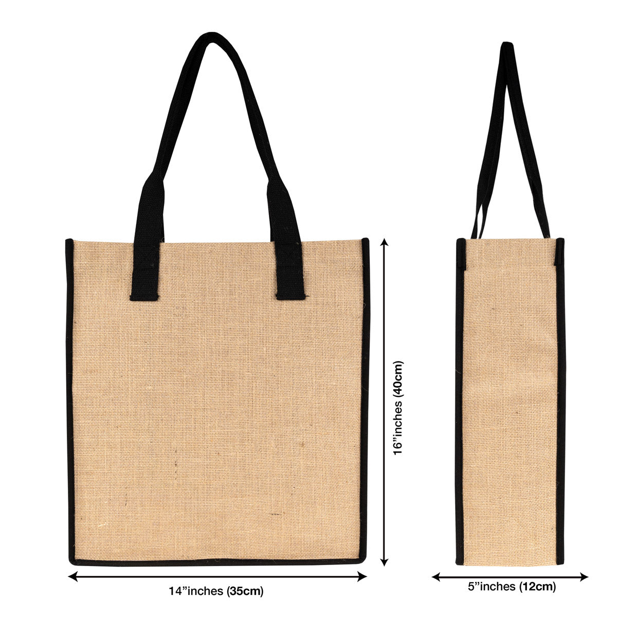 Tam Körüklü Large Jüt Çanta 35x40x12 cm