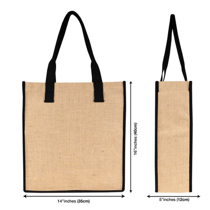 Tam Körüklü Large Jüt Çanta 35x40x12 cm