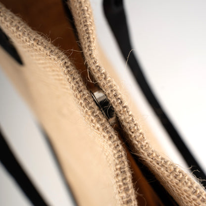 Tam Körüklü Large Jüt Çanta 35x40x12 cm (Özelleştirilebilir)