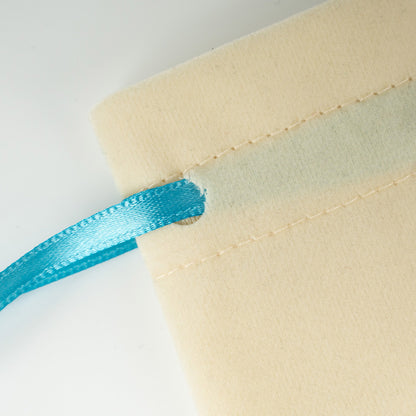 Kadife Gül Kese 10x13 cm - Turkuaz Renk İp