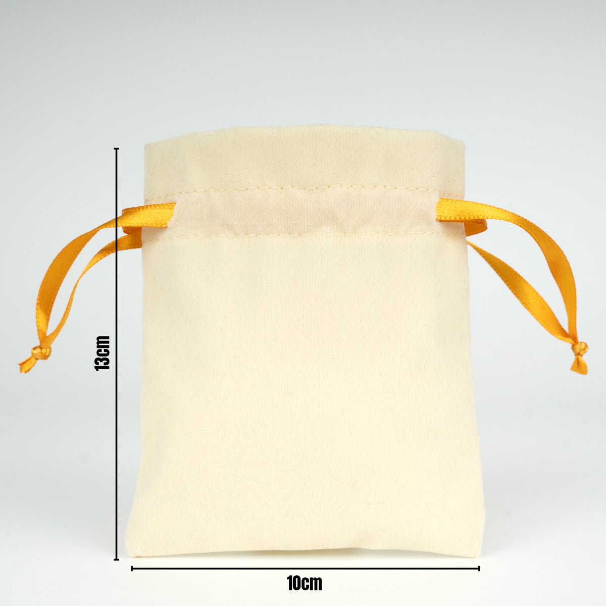 Kadife Gül Kese 10x13 cm - Turuncu Renk İp