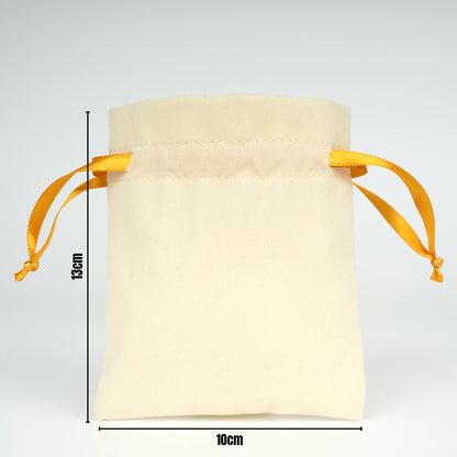 Kadife Gül Kese 10x13 cm - Turuncu Renk İp