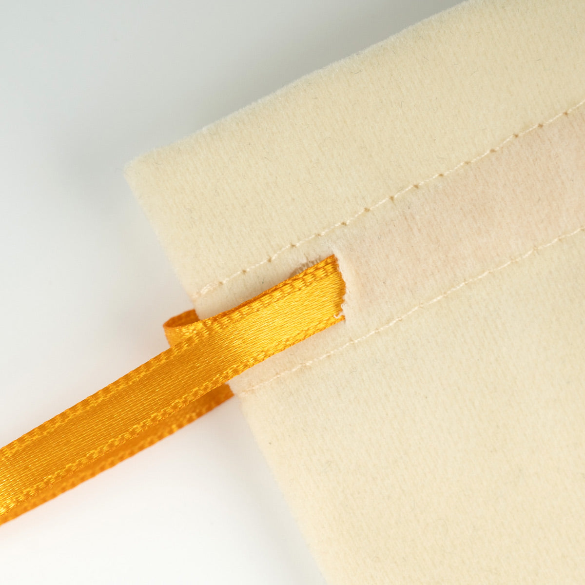 Kadife Gül Kese 10x13 cm - Turuncu Renk İp (Özelleştirilebilir)