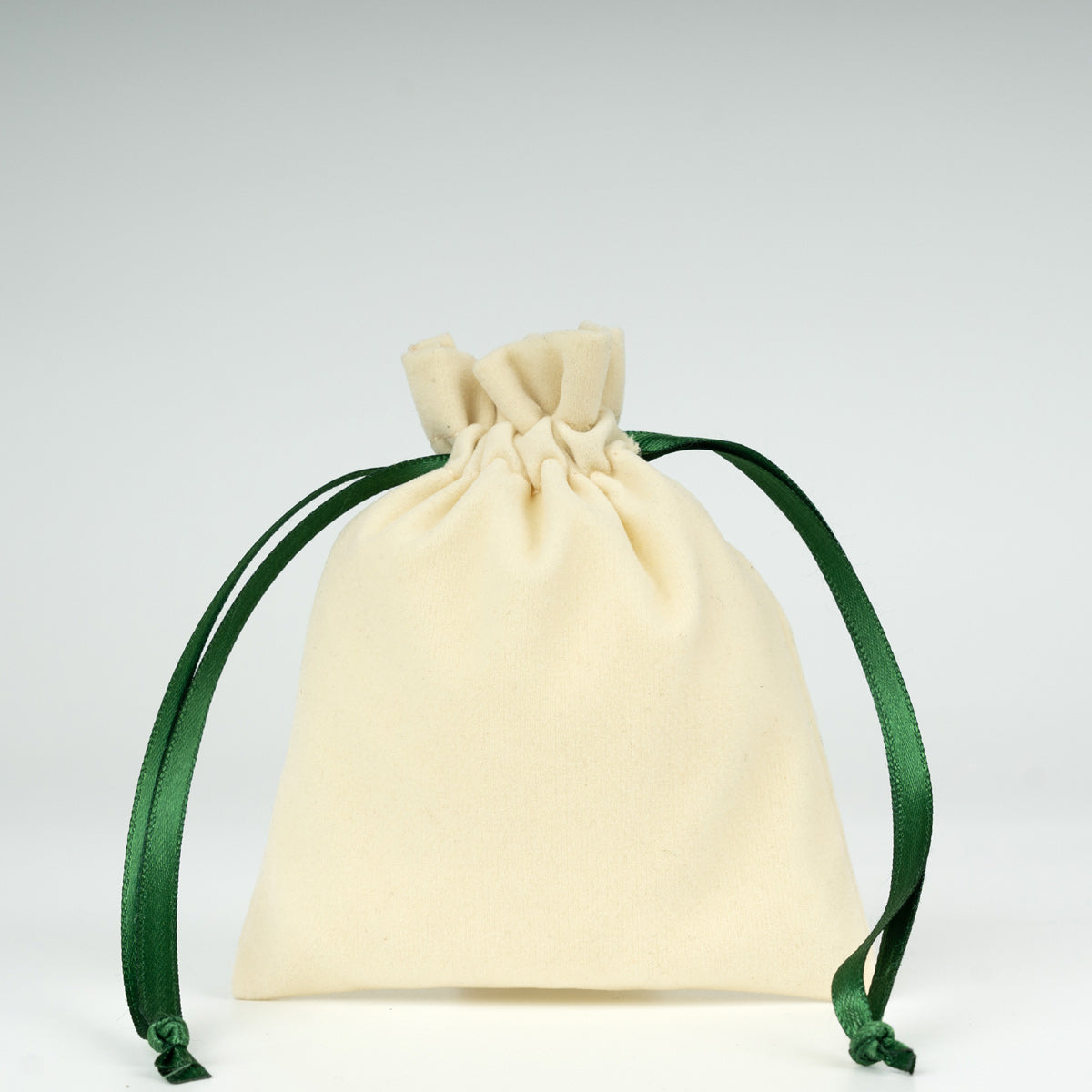 Kadife Gül Kese 10x13 cm - Yeşil Renk İp