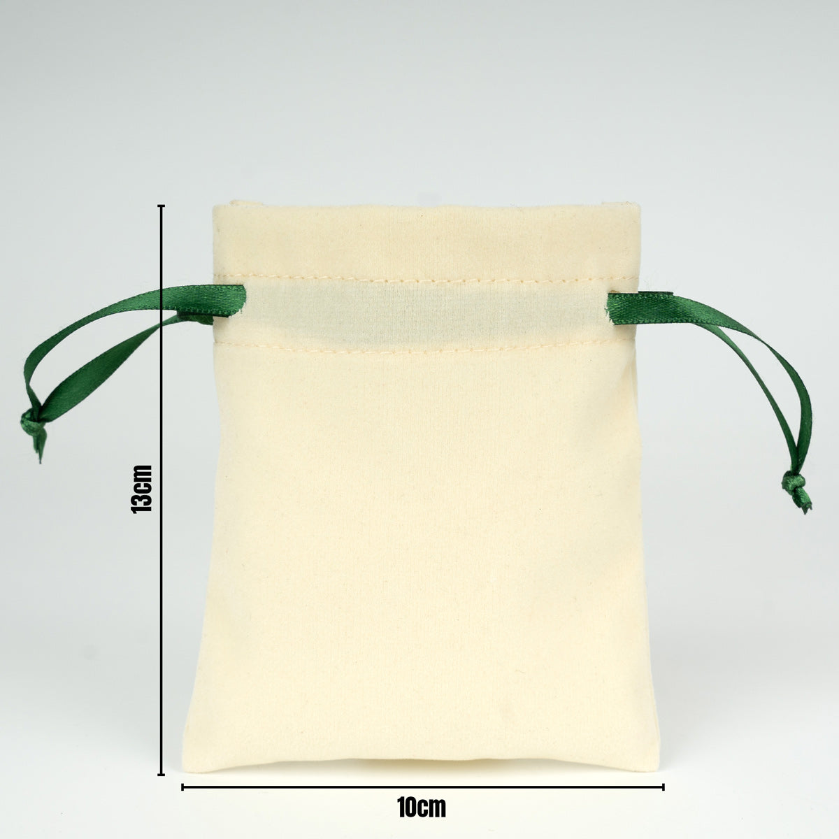 Kadife Gül Kese 10x13 cm - Yeşil Renk İp