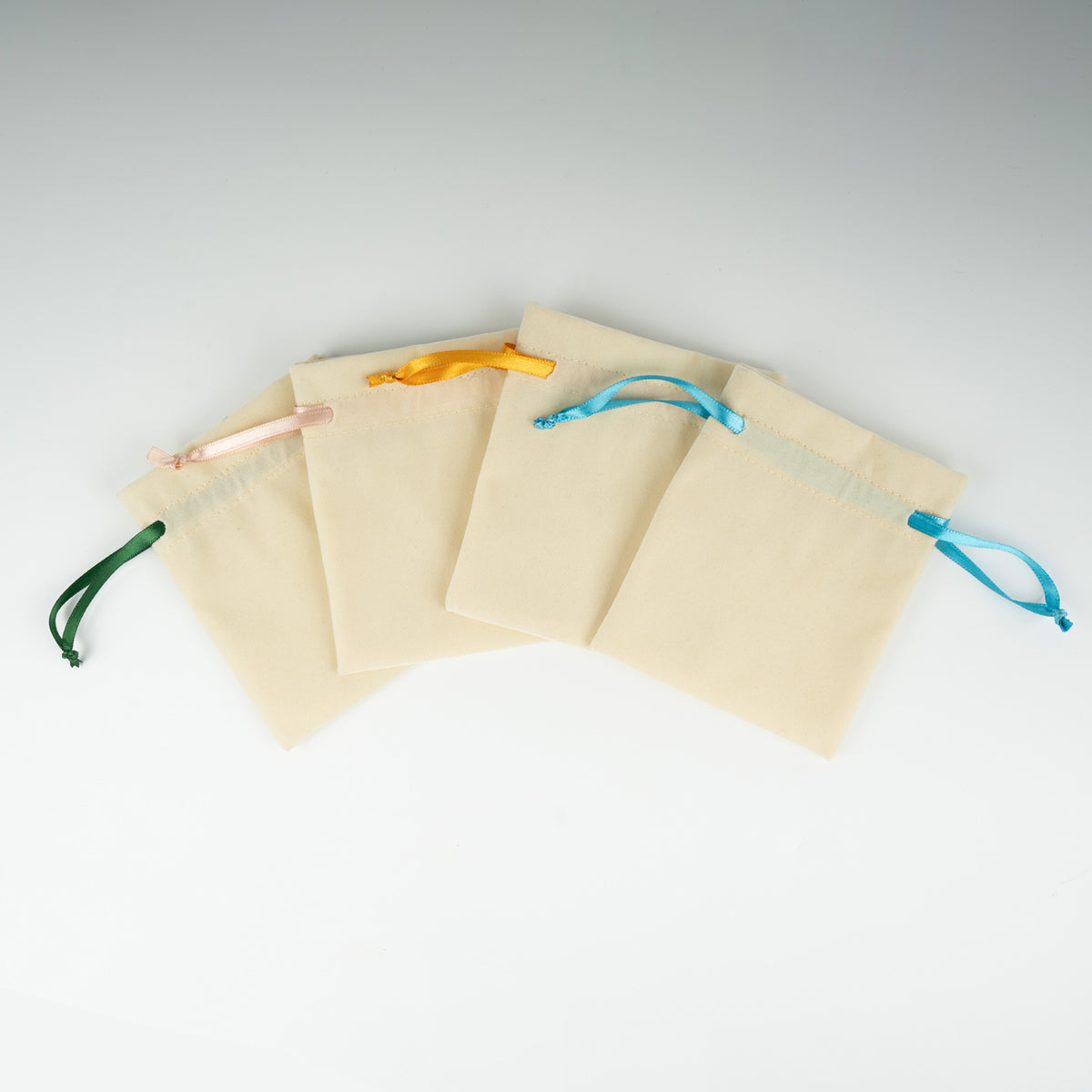 Kadife Gül Kese 10x13 cm - Yeşil Renk İp