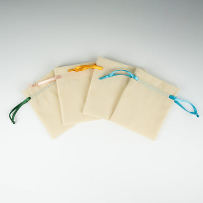 Kadife Gül Kese 10x13 cm - Yeşil Renk İp