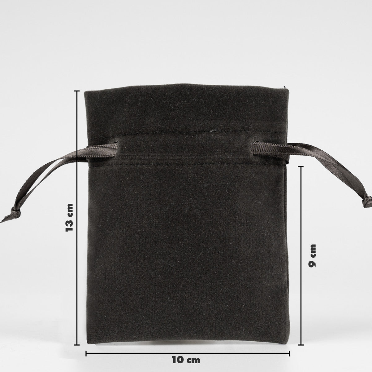 Kadife Gül Kese 10x13 cm - Antrasit (Özelleştirilebilir)