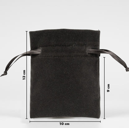 Kadife Gül Kese 10x13 cm - Antrasit (Özelleştirilebilir)